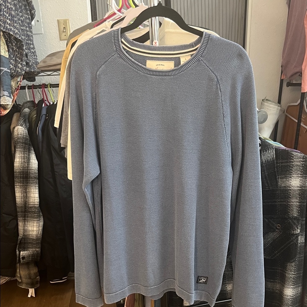 Weatherproof Vintage Blue Mirage Stonewashed Crewneck Sweater